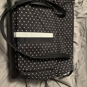 Fossil Black and White Polka Dot Tote Bag